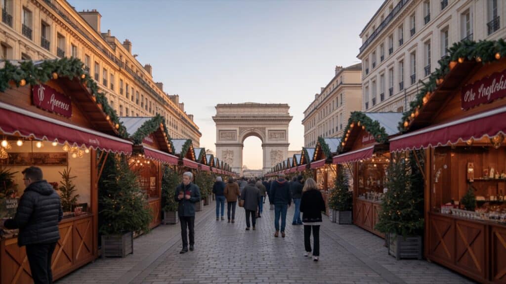Marché de Noël de Montpellier sur la promenade du Peyrou