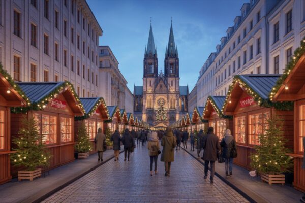 Les marchés de Noël qui se révèlent le soir
